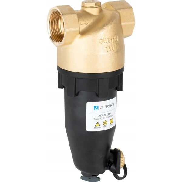 Afriso Magnetyczny separator zanieczyszczeń ADS 181 HP do pomp ciepła, GW G1 1/4 , Kvs 17,9m3/h