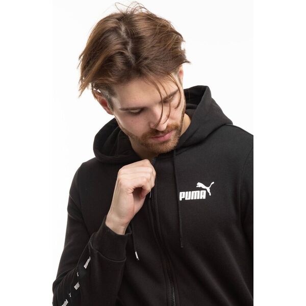Puma Bluza męska Puma ESS  Tape Full-Zip Hoodie FL czarna 670270 01 M