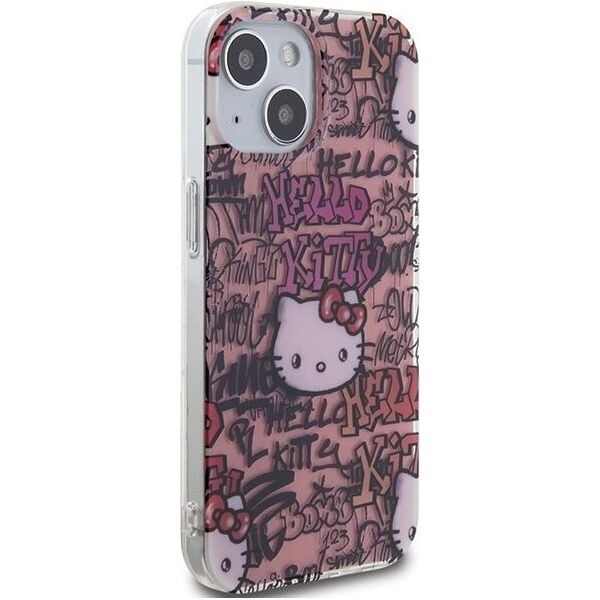 Sourcing Hello Kitty HKHCP15SHDGPTP iPhone 15 / 14 / 13 6.1" pink/pink hardcase IML Tags Graffiti