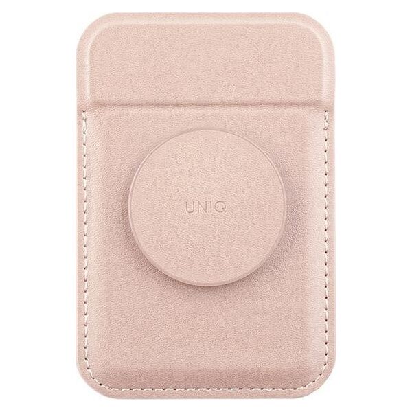 Podstawka Uniq UNIQ Flixa magnetyczny portfel na karty z podpórką różowy/blush pink MagSafe