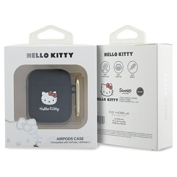 Sourcing Hello Kitty HKA23DKHSK Airpods 1/2 cover black/black Silicone 3D Kitty Head