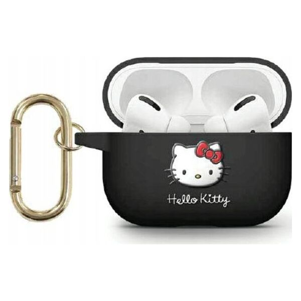 Sourcing Hello Kitty HKAP23DKHSK Airpods Pro 2 (2022/2023) cover black/black Silicone 3D Kitty Head