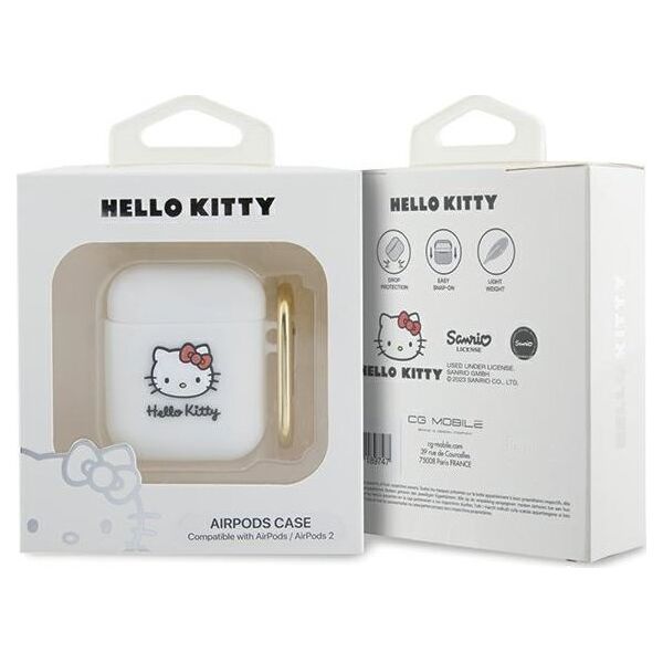 Sourcing Hello Kitty HKA23DKHSH Airpods 1/2 cover white/white Silicone 3D Kitty Head