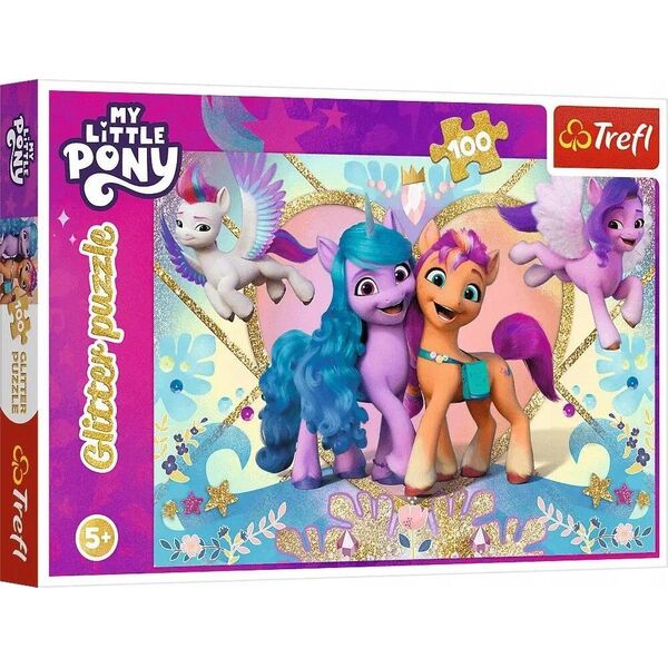 Trefl PUZZLE 100 Glitter MLP Błyszczące kucyki 14831