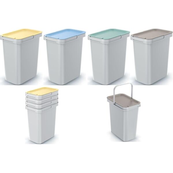 Prosperplast ŚMIETNIK KOSZE NA ŚMIECI SET 4x12 L SYSTEMA SORTIBOX POPIELATY