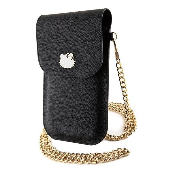 Sourcing Hello Kitty Handbag HKOWBPGHDLMK black/black Leather Metal Logo Chain