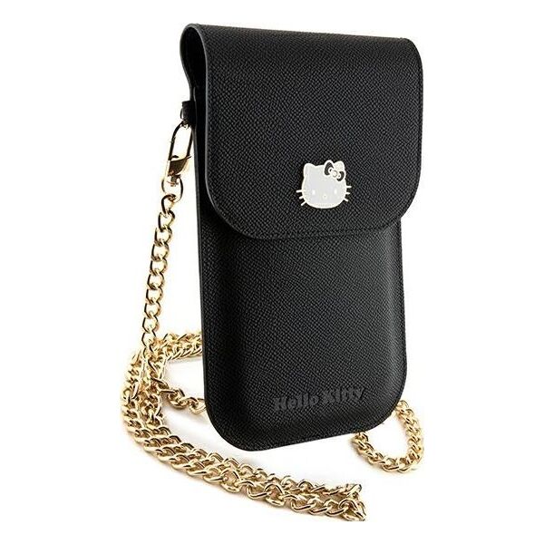 Sourcing Hello Kitty Handbag HKOWBPGHDLMK black/black Leather Metal Logo Chain