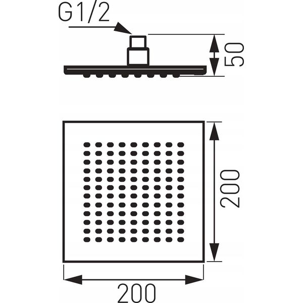 Sourcing Shower head FERRO SLIM DSN04, 200 x 200 mm, stainless steel, chrome