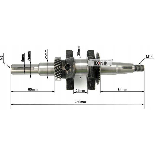 Geko Wał korbowy do silnika spalinowego 6,5HP (G80250)