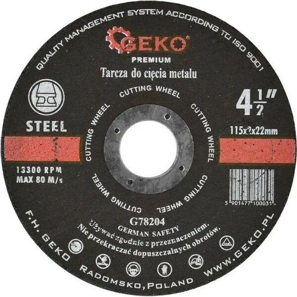 Geko Tarcza do cięcia metalu GEKO PREMIUM 115x2 Inox (25/200)