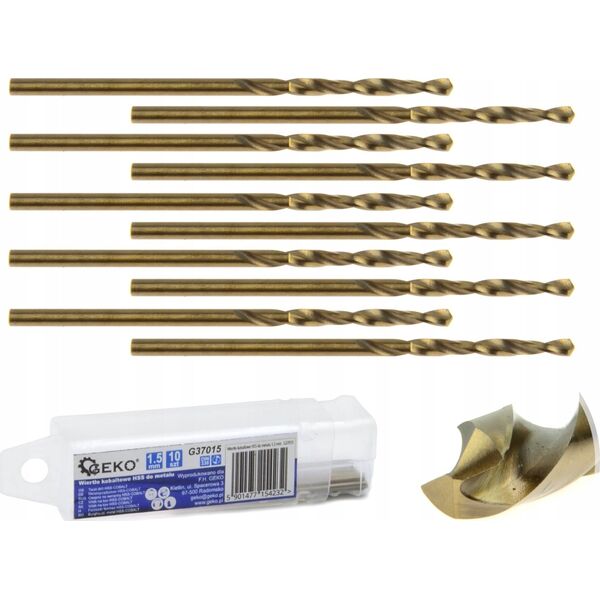 Wiertło Geko Wiertło kobaltowe HSS do metalu 1,5 mm (10/2520)