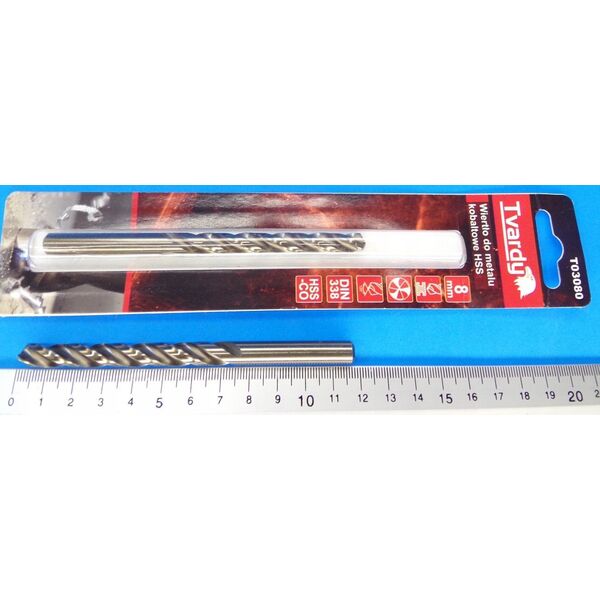 Wiertło Tvardy Wiertło do metalu kobaltowe HSS M35 8 mm (1/40/320)