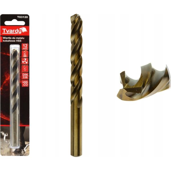 Wiertło Tvardy Wiertło do metalu kobaltowe HSS M35 12 mm (1/50/150)