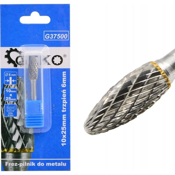 Geko Frez-pilnik do metalu z węglika wolframu 10x25mm (200)