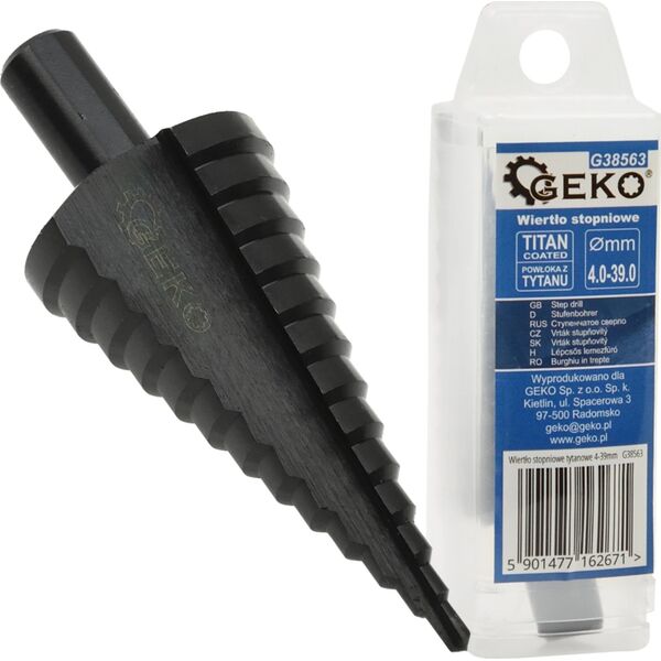 Wiertło Geko Wiertło stopniowe HSS TiAlN 4-39mm (50)