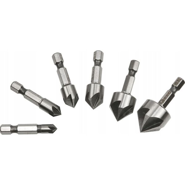 Wiertło Geko Zestaw pogłębiaczy do metalu 6,3-20,5mm 6szt. HEX (50)
