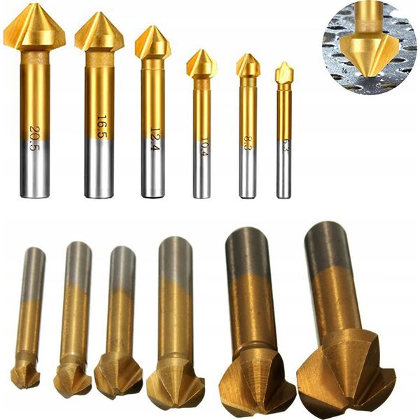 Wiertło Geko Zestaw pogłębiaczy do metalu 6,3-20,5mm 6szt. HEX (50)