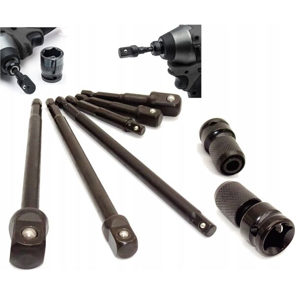 Geko Zestaw przedłużek udarowych Hex 1/4"-1/2" 6szt. (6/48)