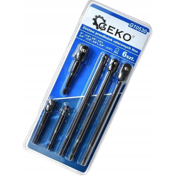 Geko Zestaw przedłużek udarowych Hex 1/4"-1/2" 6szt. (6/48)