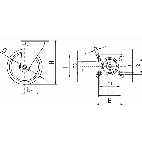Geko Koło obrotowe 125mm PP (30)