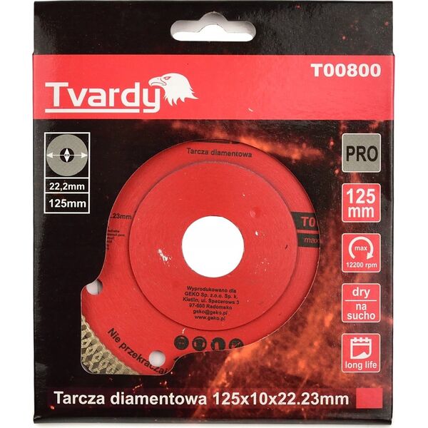 Tvardy Tarcza diamentowa 125x10x22.23mm uniwersalna do cięcia gresu (100)