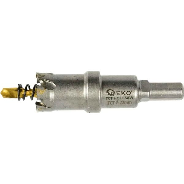Geko Kpl. otwornic widiowych do metalu z wiertłem tytanowym 6szt. 22-65mm (12)