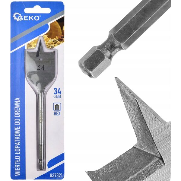 Wiertło Geko Wiertło łopatkowe do drewna 34x152mm HEX (20/200)