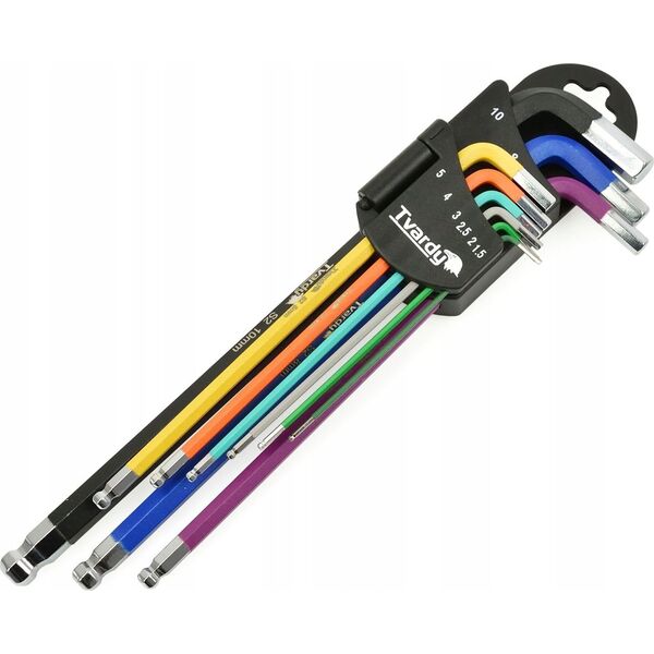 Tvardy Klucze imbusowe długie kolor 1,5-10mm 9el. S2 (24)
