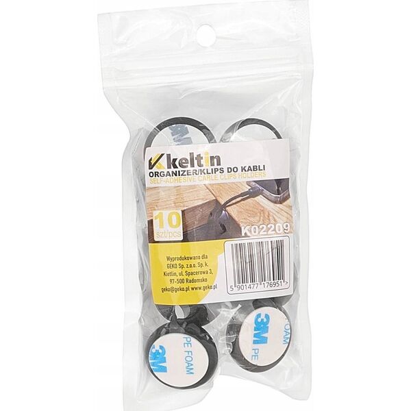 Organizer KELTIN Organizer/klips do kabli – zestaw 10 szt (28x28mm) (314)