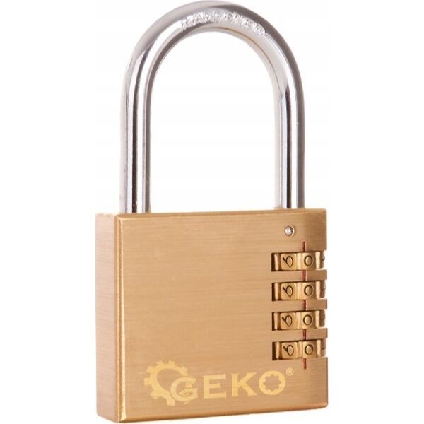 Geko Kłódka mosiężna na szyfr 60mm (4 cyfry) (7/84)