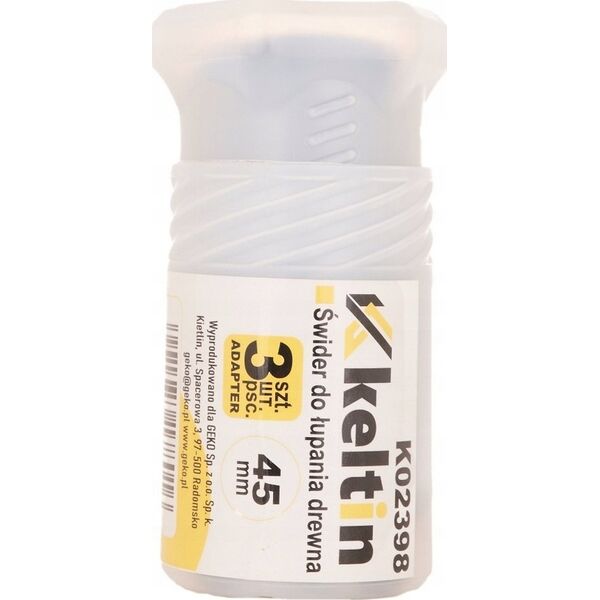 KELTIN Wiertło – świder do łupania drewna 45mm + zestaw adapterów 3szt. (20)
