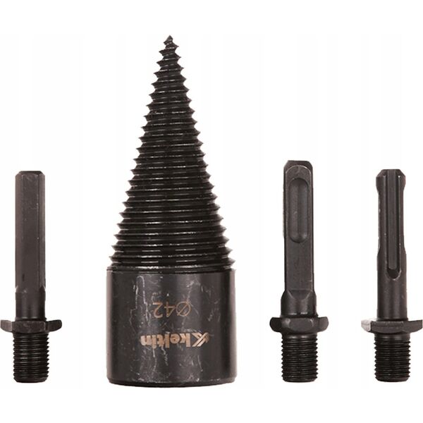 KELTIN Wiertło – świder do łupania drewna 42mm + zestaw adapterów 3szt. (20)