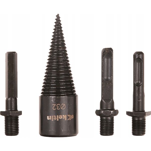 KELTIN Wiertło – świder do łupania drewna 32mm + zestaw adapterów 3szt. (30)