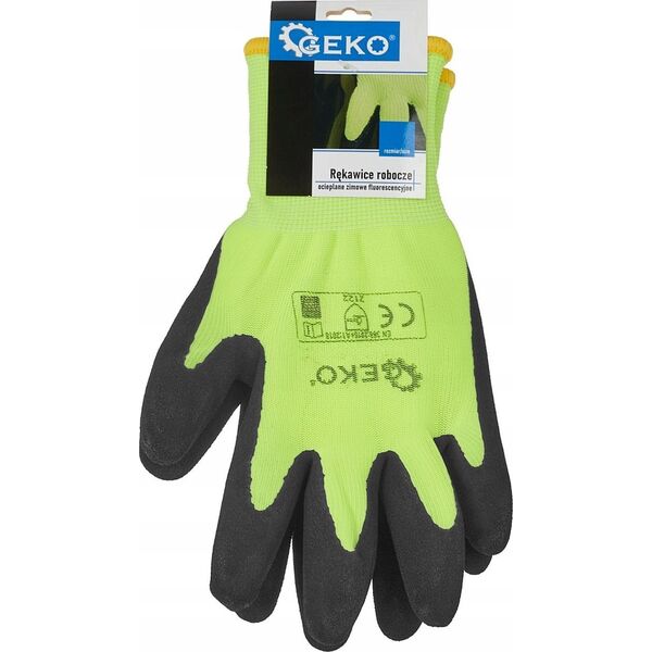 Geko Rękawice robocze ocieplane zimowe fluorescencyjne r. 9 (12/120)