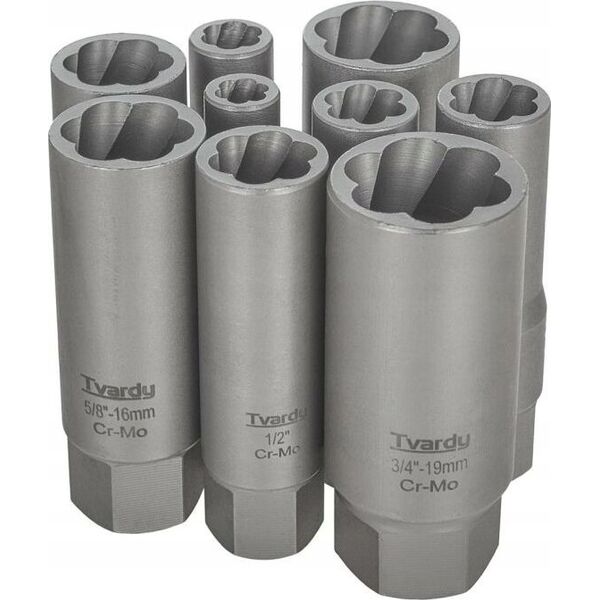 Tvardy Zestaw długich nasadek do urwanych śrub 11 el. 6-19mm CR-MO (10)