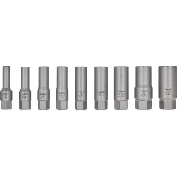 Tvardy Zestaw długich nasadek do urwanych śrub 11 el. 6-19mm CR-MO (10)