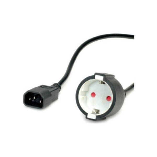 Kabel zasilający Value Kabel zasilający VALUE, złącze C14 do żeńskiego złącza Schuko, czarny, 0,3 m