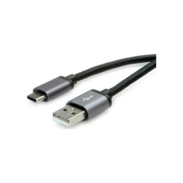 Kabel USB Roline USB-A - USB-C 0.8 m Czarny
