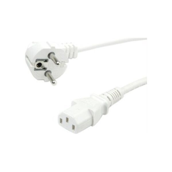 Kabel zasilający Value Kabel zasilający VALUE, prosty IEC-żeński, biały, 0,6 m