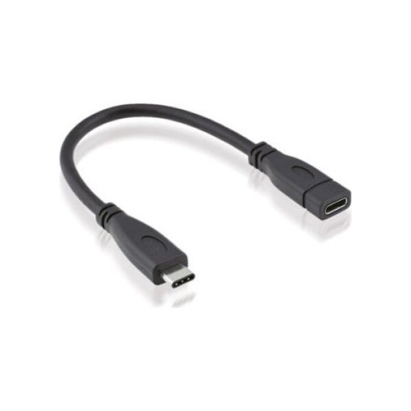 Adapter USB Roline Kabel ROLINE USB 3.2 Gen 2, C-C, M/F, czarny, 0,15 m