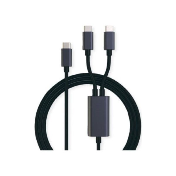 Kabel USB Roline USB-C - 2x USB-C 1.85 m Czarny (11.02.8308)