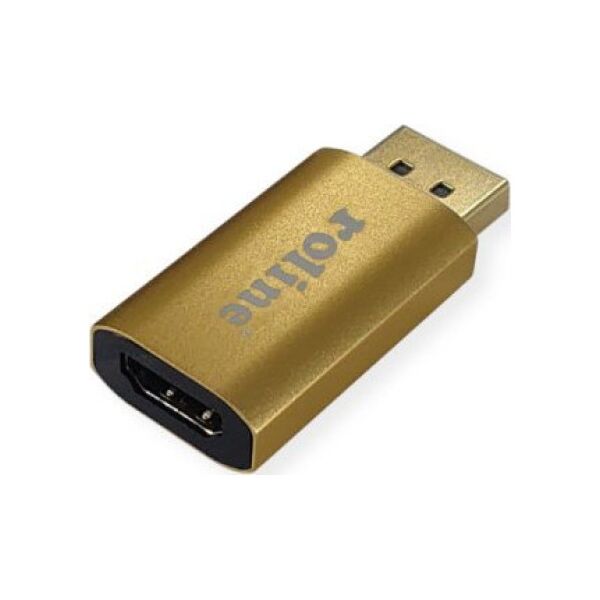 Adapter AV Roline Adapter ROLINE GOLD 4K DisplayPort/HDMI, Actief, v1.2, DP męski - HDMI żeński