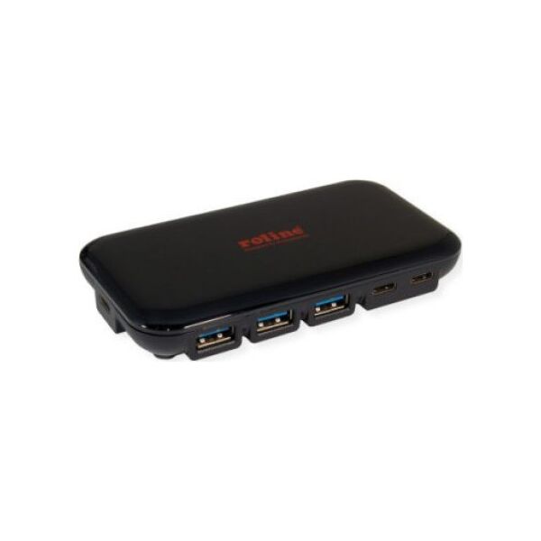 HUB USB Roline Koncentrator ROLINE USB 3.2 Gen 2, 7-drożny (3x typ C + 4x typ A)