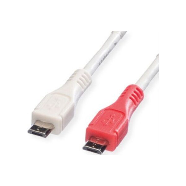 Kabel USB Value USB-A - micro-B 0.3 m Biały