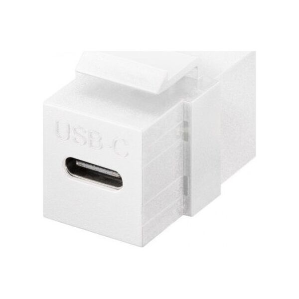 Adapter USB Goobay Moduł Keystone Złącze USB-C, USB 3.2 Gen 2 (10 Gbit/s), biały - Wersja kolorystyczna biały