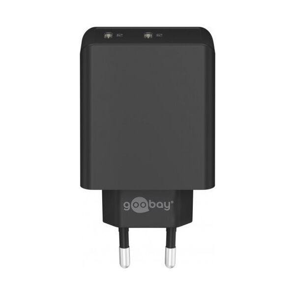 Ładowarka Goobay Podwójna szybka ładowarka USB-C PD (36 W) czarna