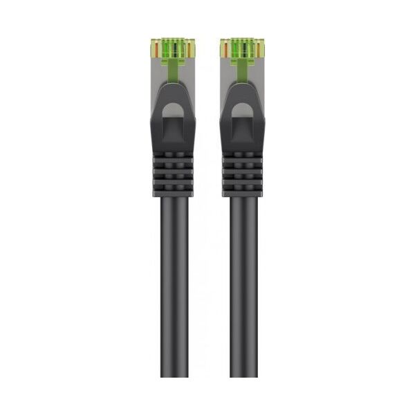 Goobay Kabel krosowy CAT 8.1 z certyfikatem GHMT, S/FTP (PiMF), czarny - Długość kabla 0.25 m