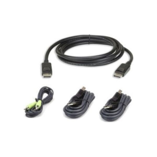Kabel Aten ATEN 2L-7D03UDPX4 Zestaw bezpiecznych kabli KVM USB DisplayPort 3 m