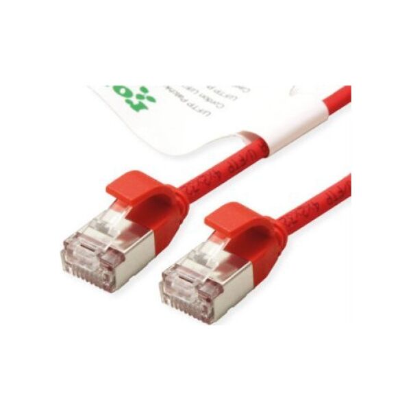 Roline ROLINE GREEN F/UTP DataCenter Patchkabel Cat.6A (Class EA), LSOH, extra dun, rood, 0,15 m