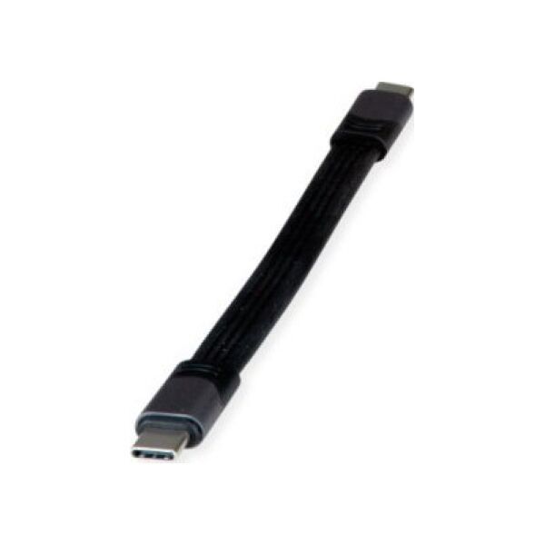 Adapter USB Roline Kabel ROLINE USB4 Gen3x2, Emark, płaski, C-C, męski/żeński, czarny, 15 cm
